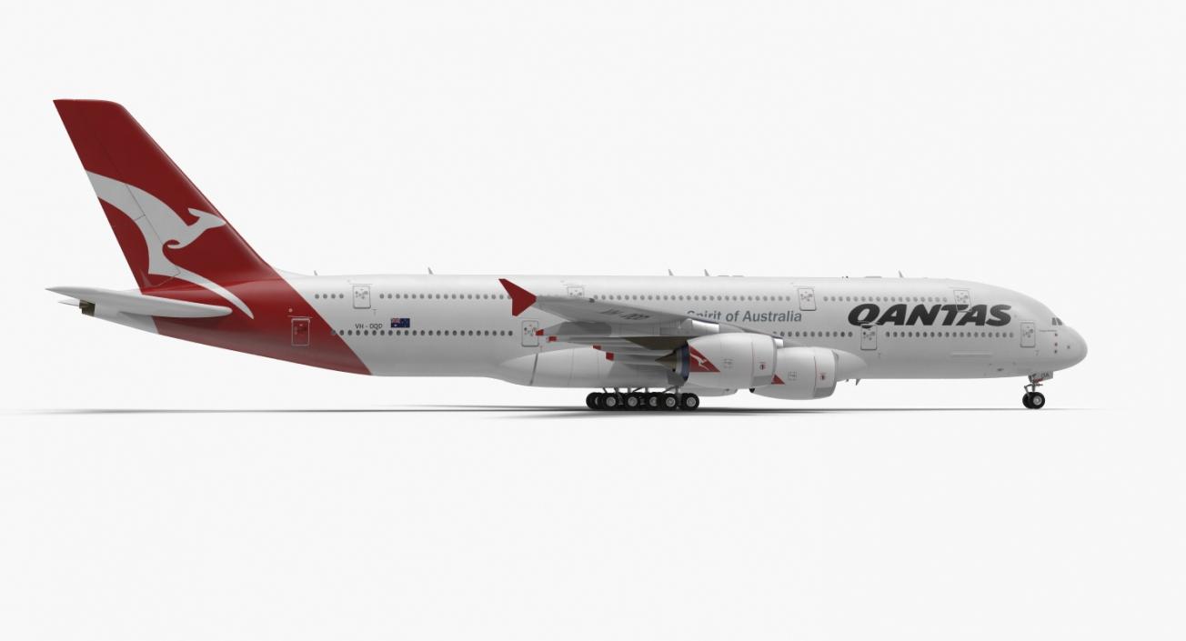 3D Airbus A380-1000 Qantas model